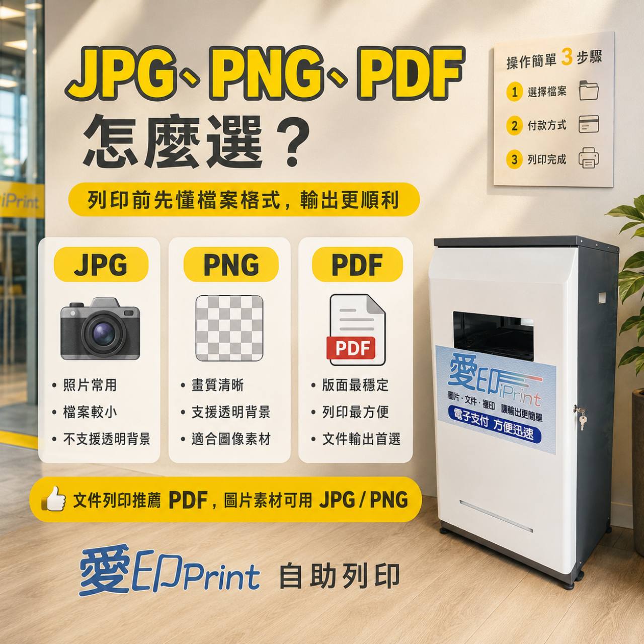 JPG、PNG、PDF 怎麼選？列印前先懂檔案格式