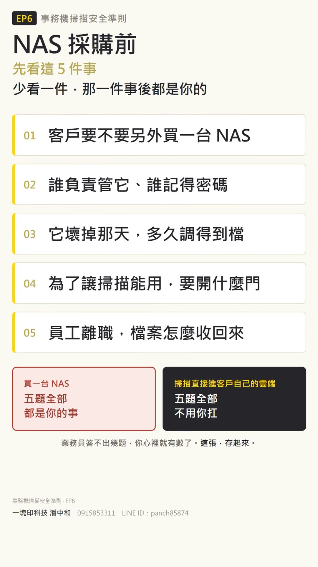 評估客戶的掃描方案，該先問哪 5 個問題？一張表看懂責任會不會全落在自己身上